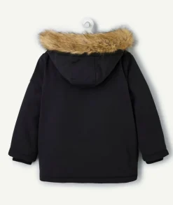 Parka garçon noire à capuche