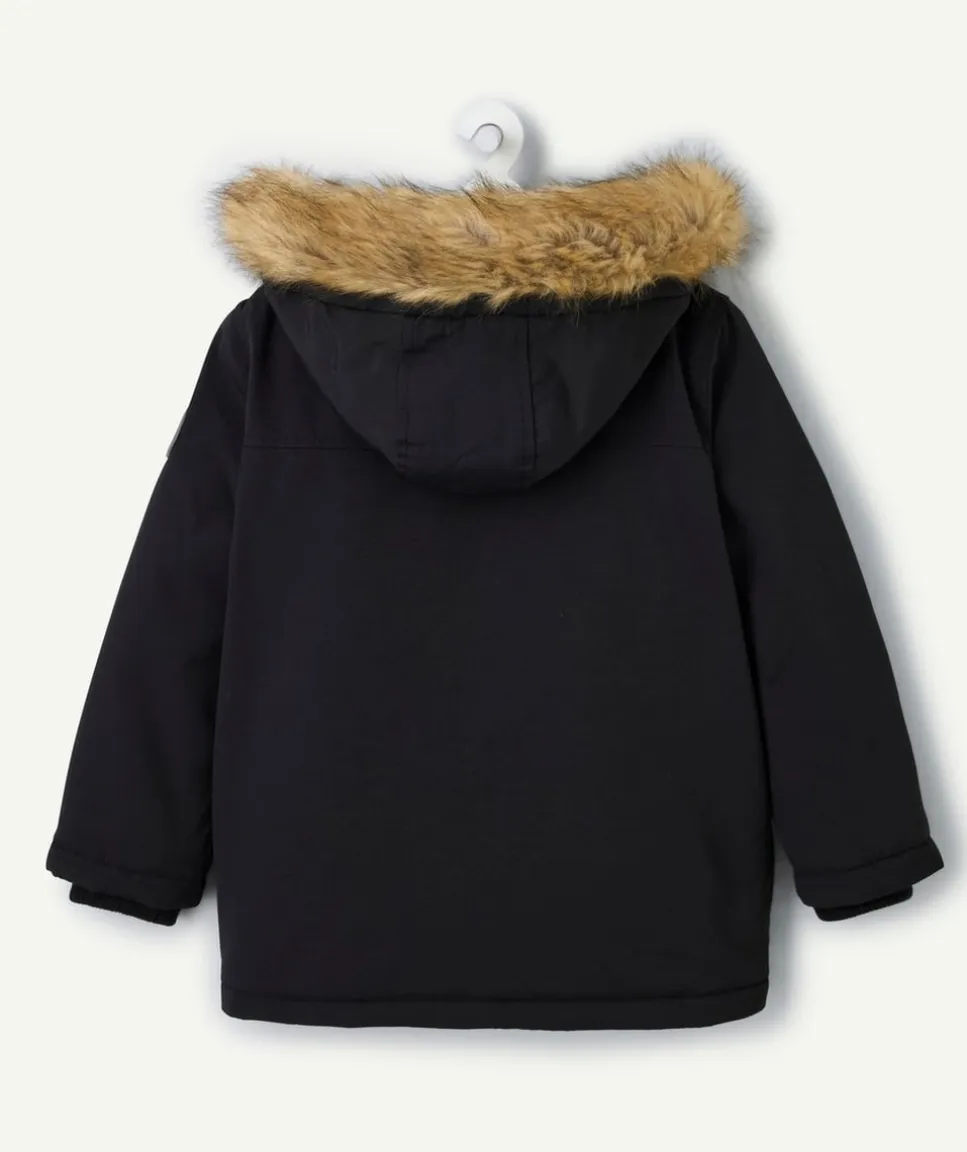 Parka garçon noire à capuche