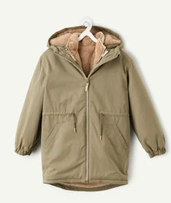 Parka kaki à doublure amovible fille