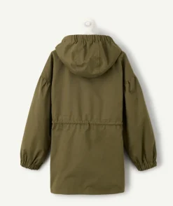 Parka réversible à capuche kaki fille