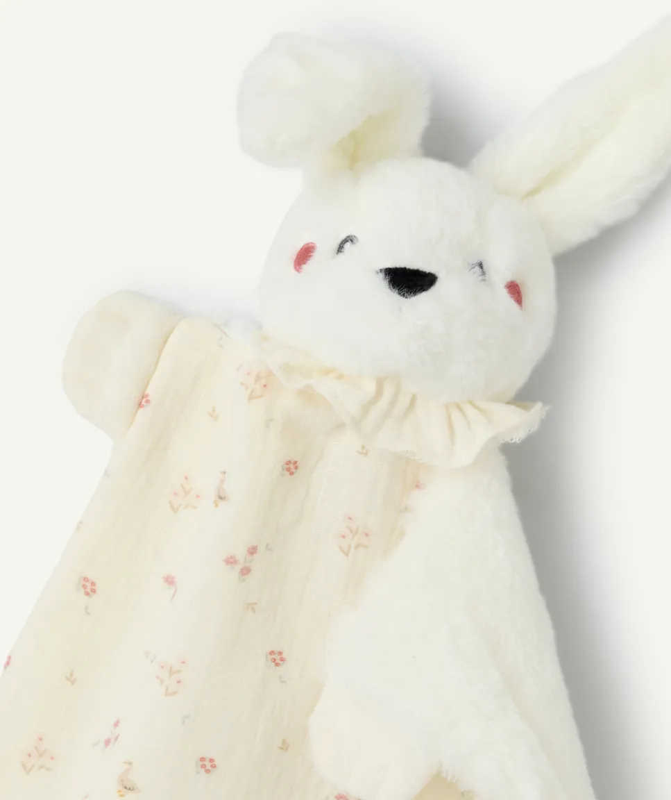 Peluche bébé fille lapin imprimé fleuri