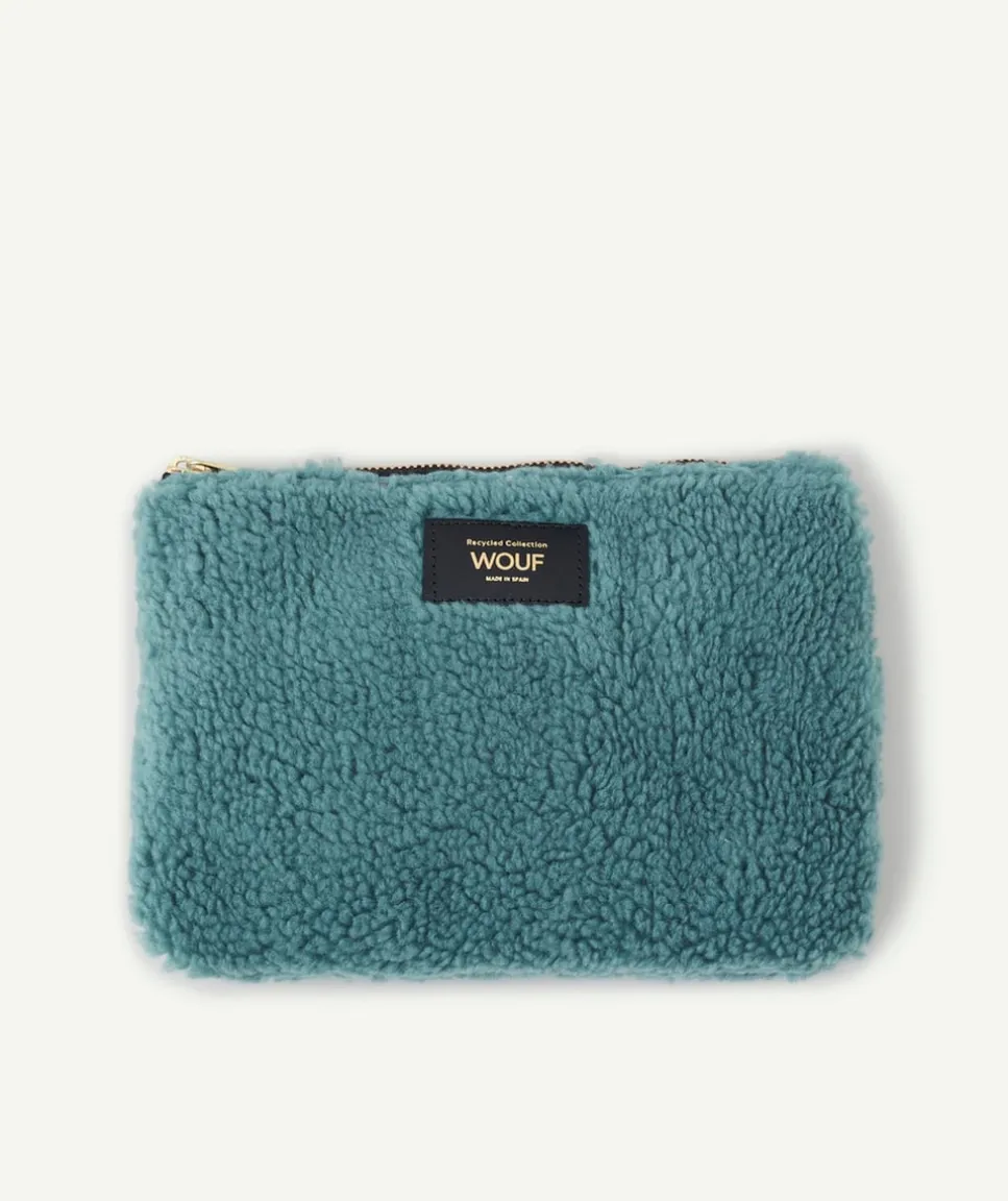 Petite trousse en fibres recyclées vert