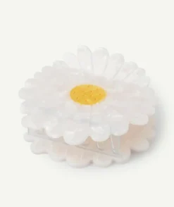 Pince à cheveux fille fleur blanche