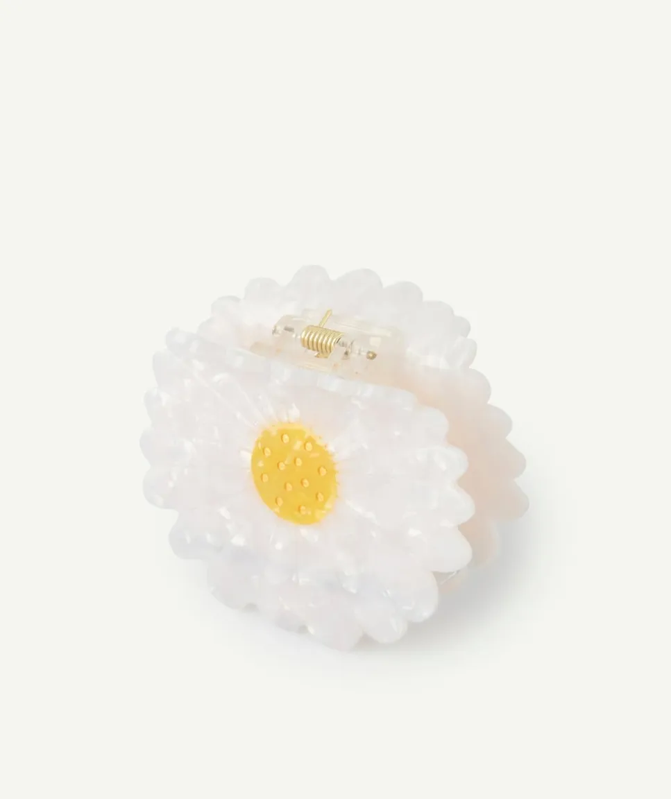 Pince à cheveux fille fleur blanche