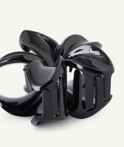 Pince à cheveux fille fleur noire