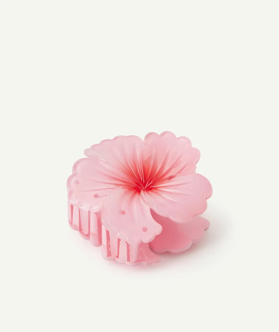Pince à cheveux fleur rose