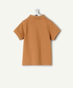 Polo bébé garçon camel imprimé message