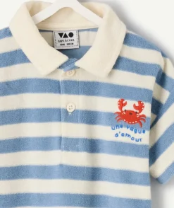 Polo bébé garçon rayé et brodé
