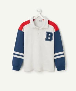 Polo garçon colorblock avec patch