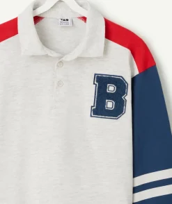 Polo garçon colorblock avec patch