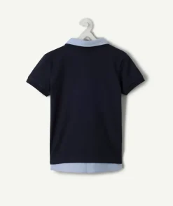 Polo garçon manches courtes imprimé marine