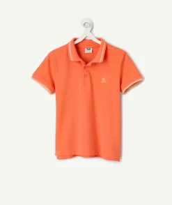 Polo garçon orange imprimé