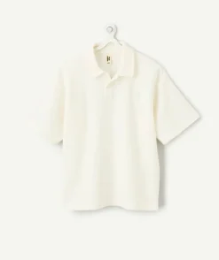 Polo garçon oversize écru