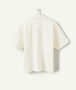 Polo garçon oversize écru
