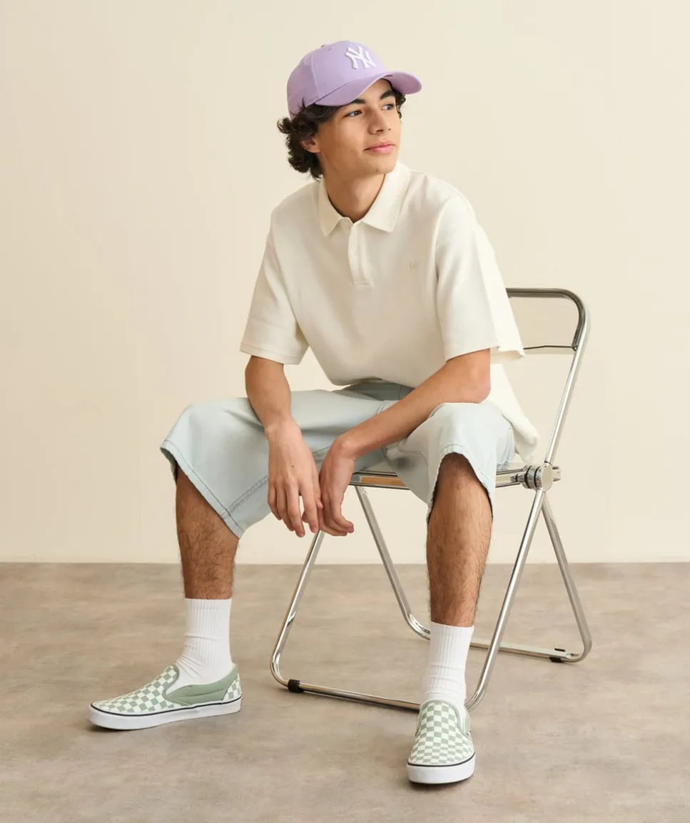 Polo garçon oversize écru