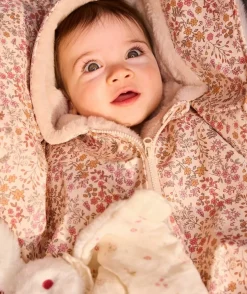 Poncho bébé fille imprimé fleurs