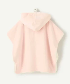 Poncho à capuche adaptable au siège auto bébé fille rose