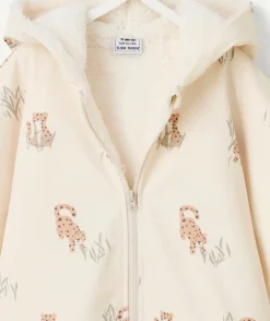 Poncho ciré adaptable au siège auto bébé garçon motif léopard
