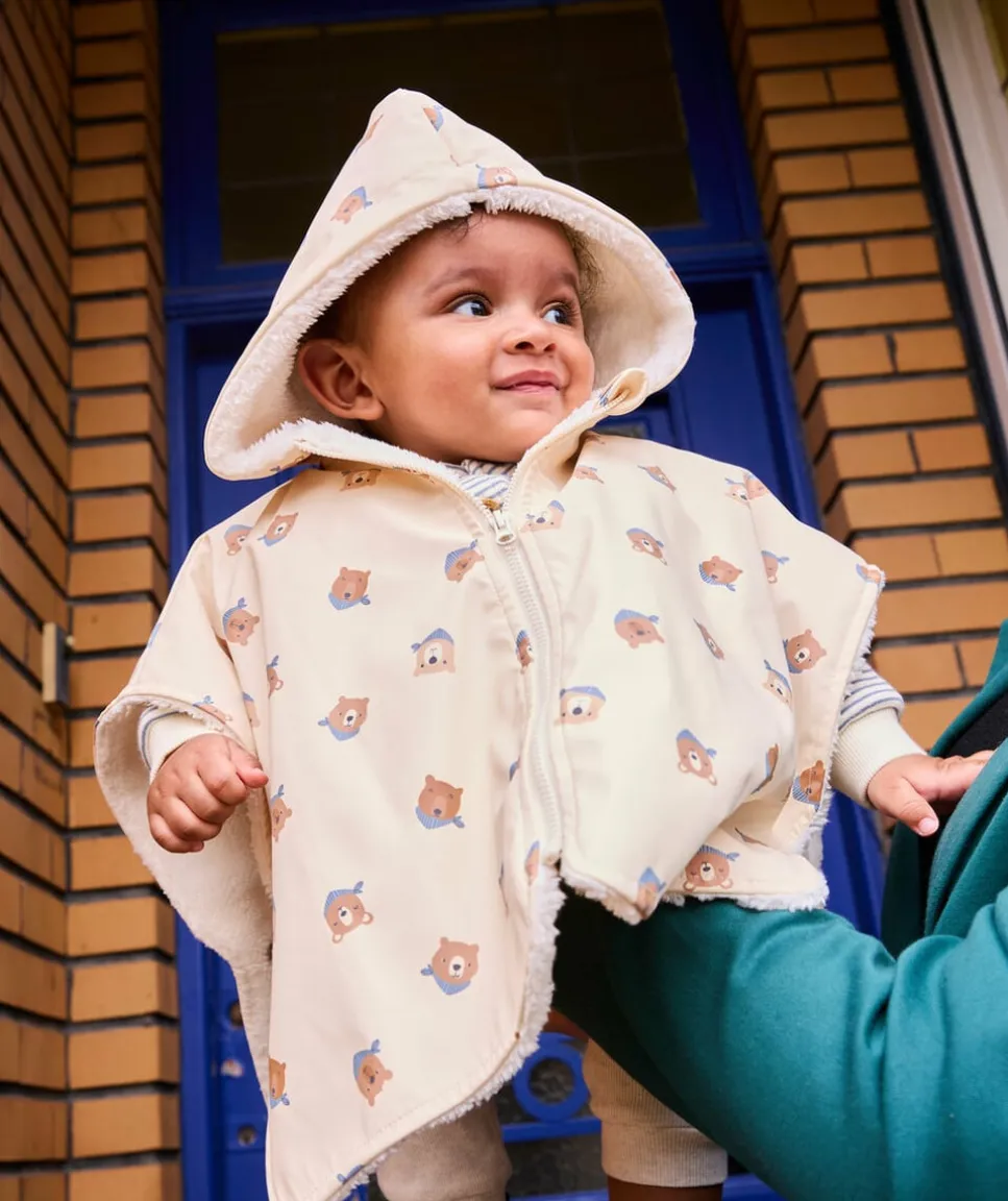 Poncho ciré bébé garçon imprimé oursons