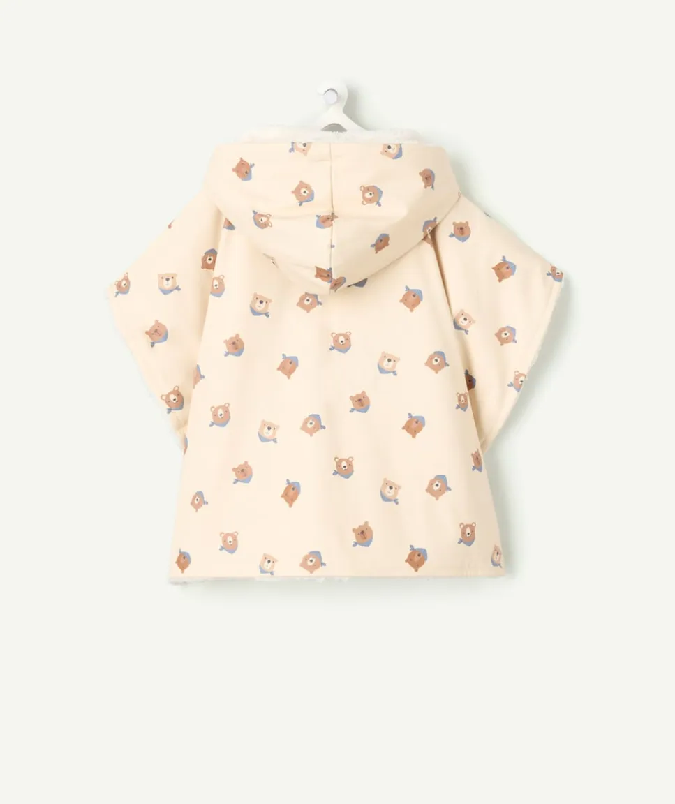 Poncho ciré bébé garçon imprimé oursons