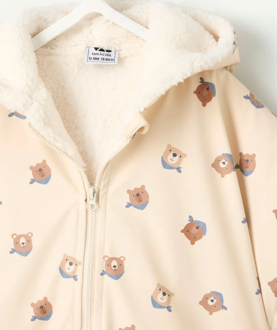 Poncho ciré bébé garçon imprimé oursons