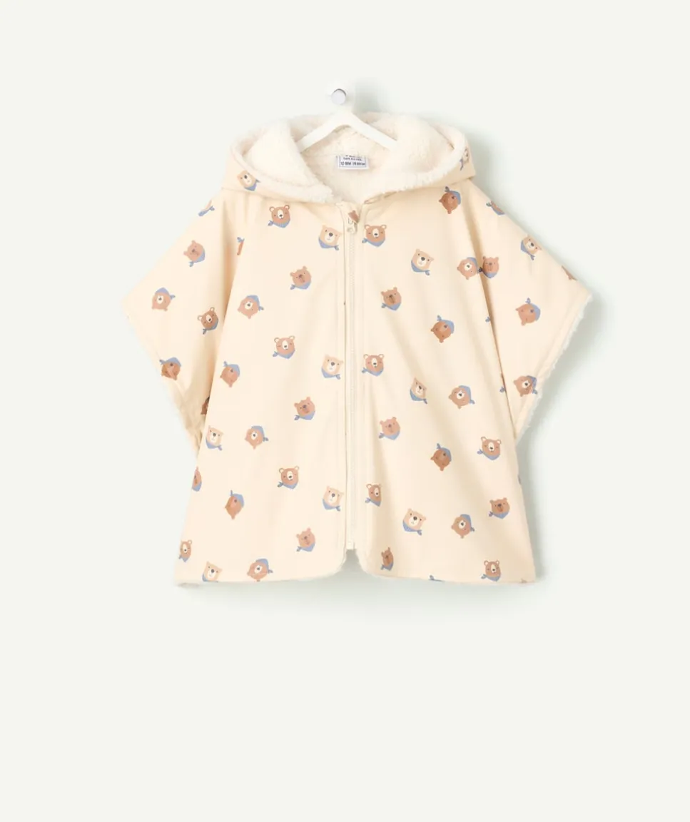 Poncho ciré bébé garçon imprimé oursons