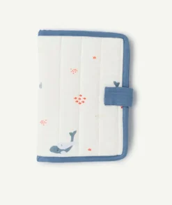 Protège carnet de santé bébé bleu imprimé marin