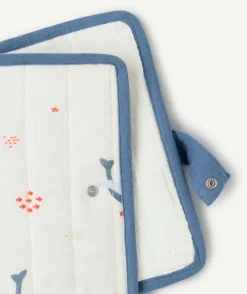 Protège carnet de santé bébé bleu imprimé marin