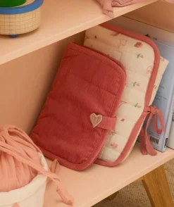 Protège carnet de santé bébé fille rose cœur