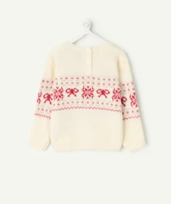 Pull bébé fille blanc imprimé