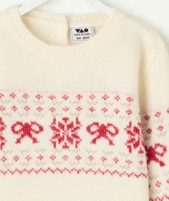 Pull bébé fille blanc imprimé