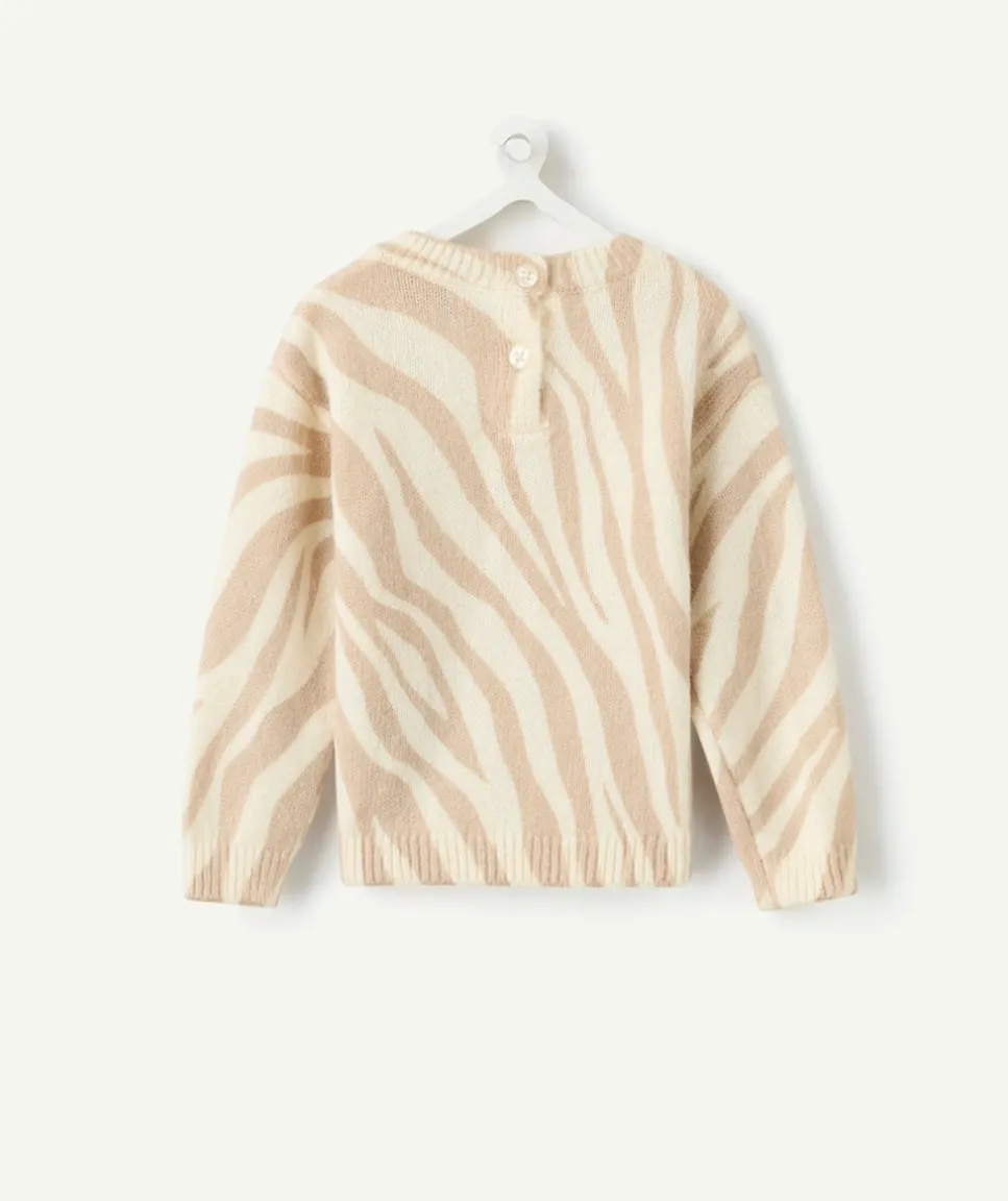 Pull bébé fille imprimé zèbre