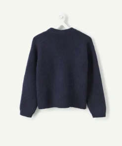Pull fille bleu avec paillettes