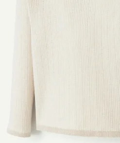 Pull fille en coton écru