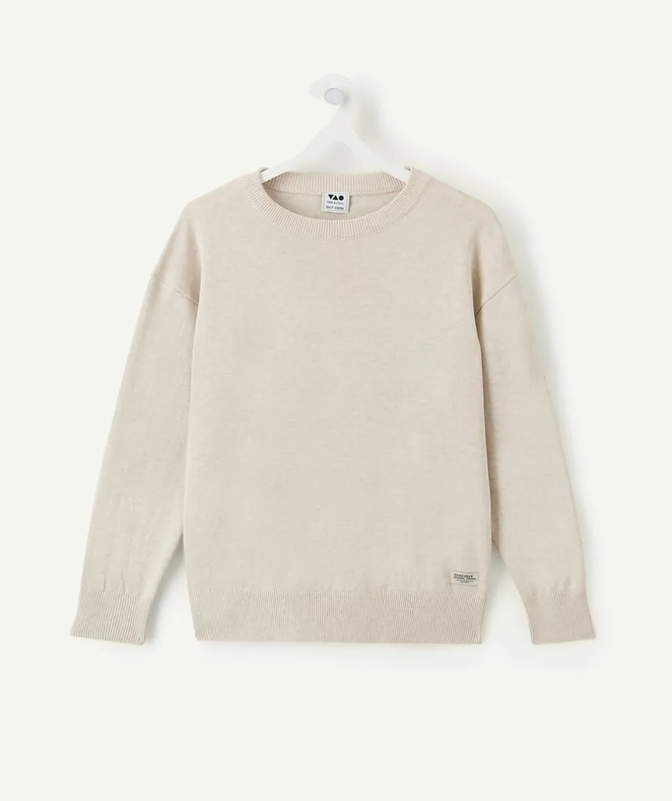 Pull garçon droit écru