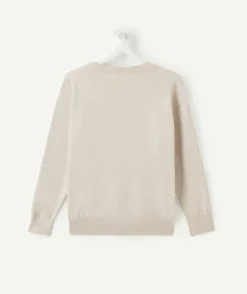Pull garçon droit écru