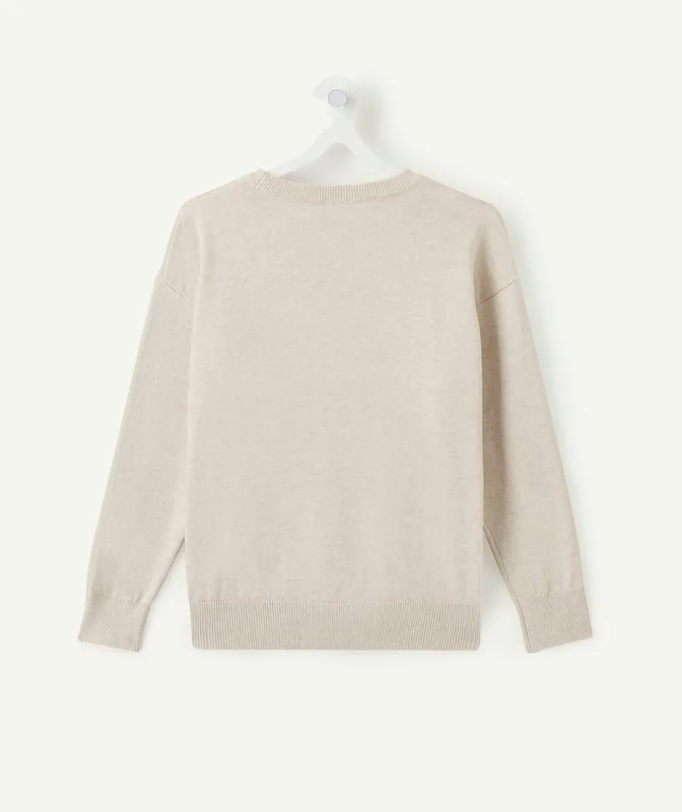 Pull garçon droit écru