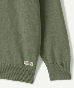 Pull garçon droit vert