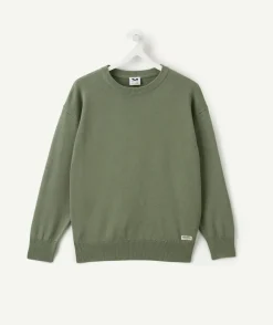 Pull garçon droit vert