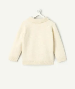 Pull polo bébé garçon écru
