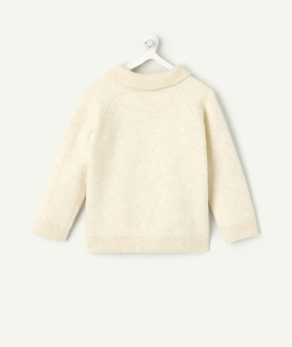 Pull polo bébé garçon écru