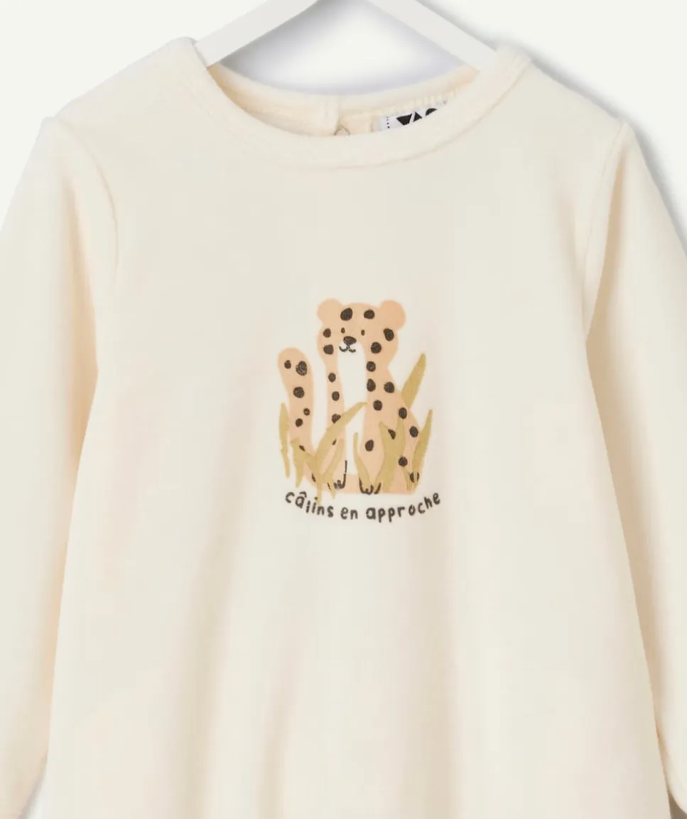 Pyjama bébé garçon écru avec motif animal