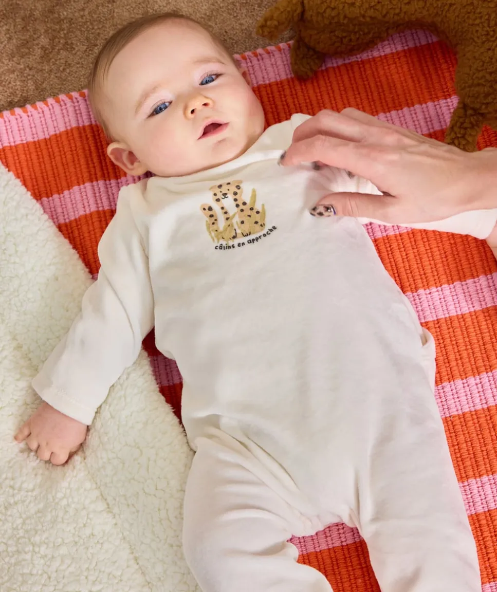 Pyjama bébé garçon écru avec motif animal