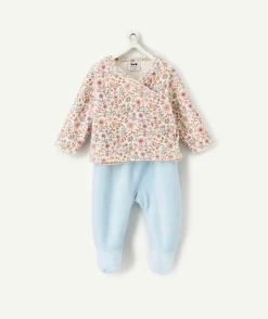 Pyjama chaud effet velours bébé fille imprimé fleuri
