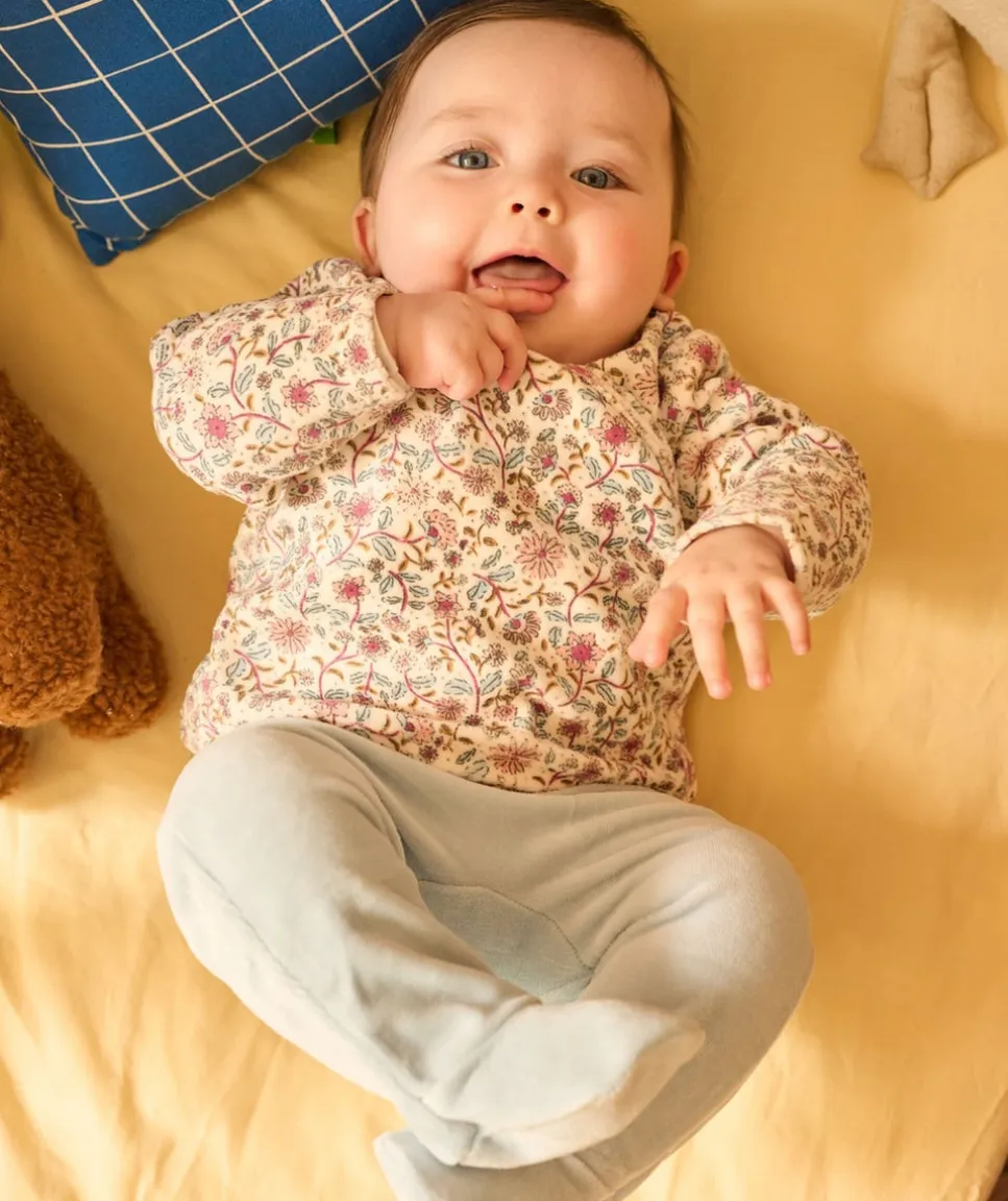 Pyjama chaud effet velours bébé fille imprimé fleuri