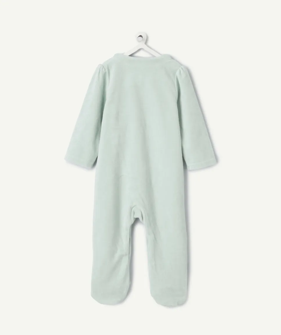Pyjama chaud effet velours bébé fille vert