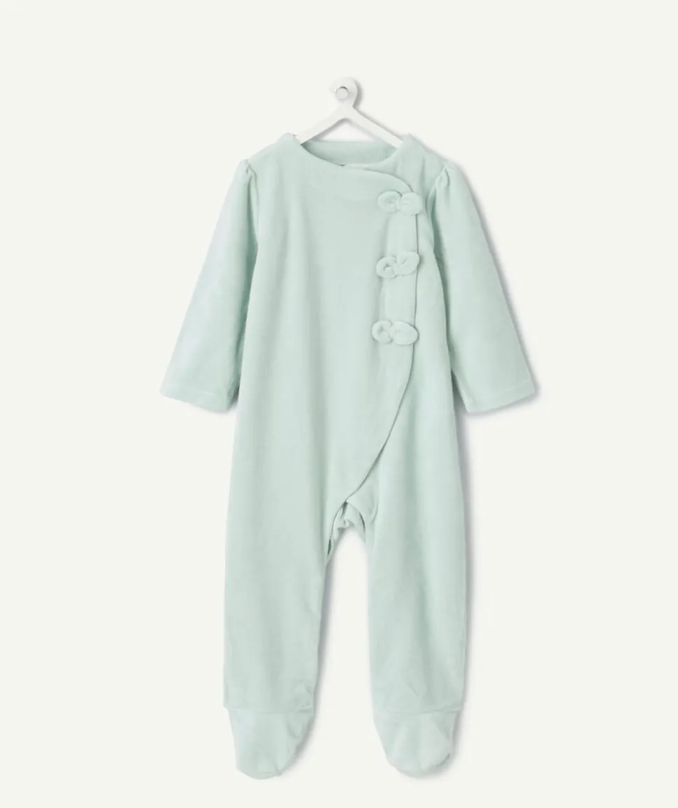 Pyjama chaud effet velours bébé fille vert
