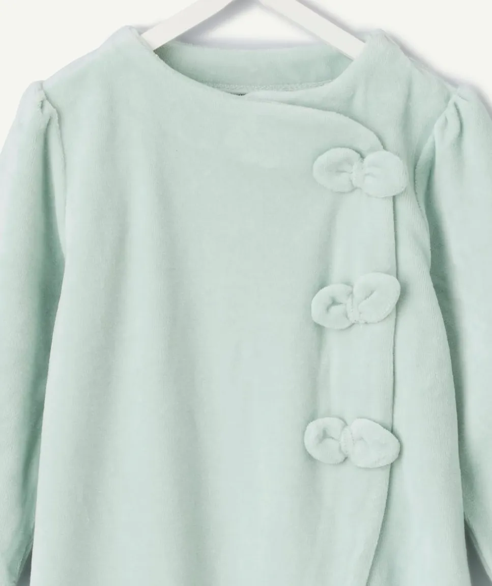 Pyjama chaud effet velours bébé fille vert