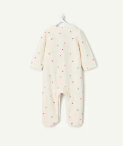 Pyjama chaud effet velours bébé fille imprimé cœur