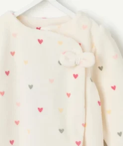 Pyjama chaud effet velours bébé fille imprimé cœur